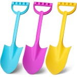 Beach Sand Shovels Toys, 16 Inch Heavy Duty Plastic Sand Spade Shovel for Kids Adults, Beach Sand Toy for Sandbox,Outdoor, Snow Scoop, Planting, Digging, Gardening, Summer Vacation 3 Pack