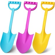 Beach Sand Shovels Toys, 16 Inch Heavy Duty Plastic Sand Spade Shovel for Kids Adults, Beach Sand Toy for Sandbox,Outdoor, Snow Scoop, Planting, Digging, Gardening, Summer Vacation 3 Pack