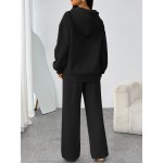 Trendy Queen Womens 2 Piece Outfits Lounge Fall Fashion Sets Oversized Sweatshirts Wide Leg Pants Sweatsuits Winter Clothes