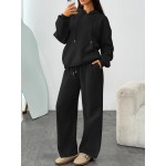 Trendy Queen Womens 2 Piece Outfits Lounge Fall Fashion Sets Oversized Sweatshirts Wide Leg Pants Sweatsuits Winter Clothes