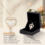 Birthstone Heart Necklaces for Women, Infinity Pendent S925 Sterling Silver Jewelry for Women, Wedding Anniversary, Birthday Mother’s Day Gifts for Mom, Mother, Wife, Girlfriend