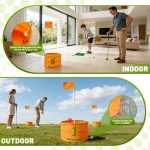 Bearwill Golf Bucket Game for Family, Adults and Kids Portable 6 Hole Golf Course with Balls and Flag, Outdoor Indoor Golf Yard Game for Park, Beach, Lawn, Camping