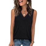 WIHOLL Tank Tops for Women Summer V Neck T Shirts Trendy Sleeveless Basic Tees Fashion Clothing