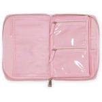 kate spade new york Travel Jewelry Folio, 8.5" x 6" Organizer with 8 Zippered Pockets, Necklace Tabs & Tracker Pocket, Leatherette Case with “For Safe Keeping” Quote (Goddess Stripe)