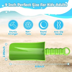 Upgrade 9" Beach Sand Shovels Scooping Toys Set, Beach Spade with Anti Slip Handle, Garden Tool For Kids Adults, Gardening Digging Sandbox Kit, Beach Essential Gift For Boys Girls Indoor Outdoor