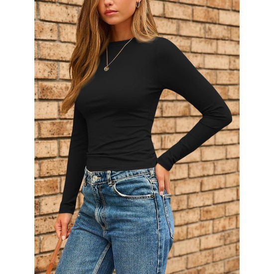 AUTOMET Womens Long Sleeve Shirts Basic Compression Going Out Crop Tops Fall Fashion Y2K Clothes 2025