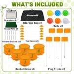 Bearwill Golf Bucket Game for Family, Adults and Kids Portable 6 Hole Golf Course with Balls and Flag, Outdoor Indoor Golf Yard Game for Park, Beach, Lawn, Camping