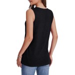 WIHOLL Tank Tops for Women Summer V Neck T Shirts Trendy Sleeveless Basic Tees Fashion Clothing