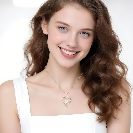 Birthstone Heart Necklaces for Women, Infinity Pendent S925 Sterling Silver Jewelry for Women, Wedding Anniversary, Birthday Mother’s Day Gifts for Mom, Mother, Wife, Girlfriend