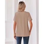 Zeagoo Womens Summer Tops V Neck Short Sleeve Shirts Dressy Casual Blouse Spring Vacation Tshirts Clothes
