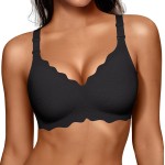 OEAK Women Jelly Bras No Underwire Scalloped Push Up Buttery Soft Tshirt Bra Seamless Full Coverage Convertible Everyday Bra
