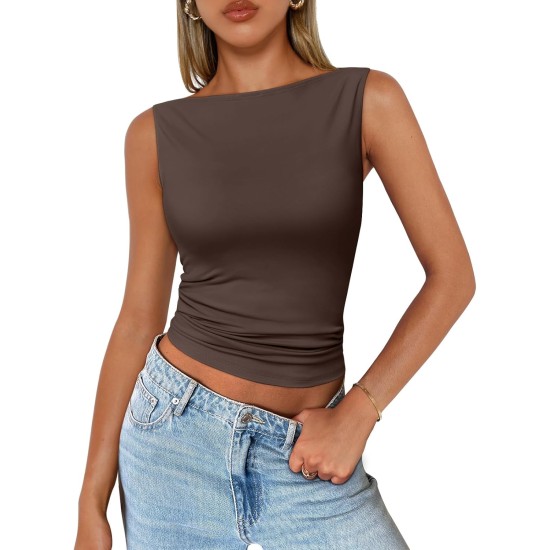 Trendy Queen Women Going Out Summer Tank Tops Spring Casual Basic Cute 2026 Sleeveless Shirt Vacation Fashion Outfit Clothes
