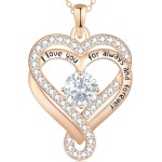 Birthstone Heart Necklaces for Women, Infinity Pendent S925 Sterling Silver Jewelry for Women, Wedding Anniversary, Birthday Mother’s Day Gifts for Mom, Mother, Wife, Girlfriend