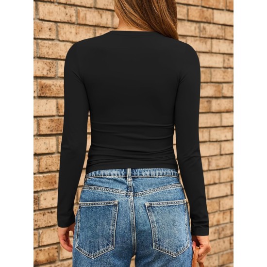 AUTOMET Womens Long Sleeve Shirts Basic Compression Going Out Crop Tops Fall Fashion Y2K Clothes 2025