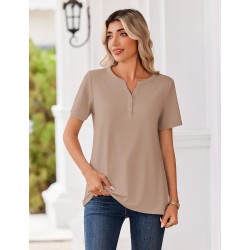 Zeagoo Womens Summer Tops V Neck Short Sleeve Shirts Dressy Casual Blouse Spring Vacation Tshirts Clothes