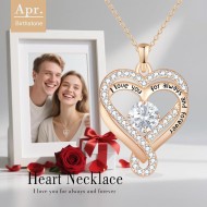 Birthstone Heart Necklaces for Women, Infinity Pendent S925 Sterling Silver Jewelry for Women, Wedding Anniversary, Birthday Mother’s Day Gifts for Mom, Mother, Wife, Girlfriend