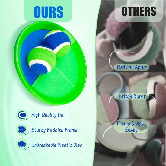 PlayZap Toss and Catch Ball Set - Outdoor Toys for Kids Games - Outside Yard Pool Beach Toys for 3 4 5 6 7 8+ Years Old Boys Girls - Birthday Gift Easter Basket Stuffers