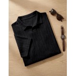 JMIERR Mens Polo Shirt Textured Knit Button Casual Short Sleeve Summer Vacation Beach Stretchy Golf Shirts