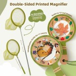 Bug Catcher Kit for Kids, Outdoor Explorer Toy Set with Butterfly Net, Wooden Magnifying Glass & Bug Container &Other Adventure Kit for Backyard Bugs Hunting and Camping Gifts for Boys Girls Age 3-12