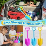 Beach Sand Shovels Toys, 16 Inch Heavy Duty Plastic Sand Spade Shovel for Kids Adults, Beach Sand Toy for Sandbox,Outdoor, Snow Scoop, Planting, Digging, Gardening, Summer Vacation 3 Pack