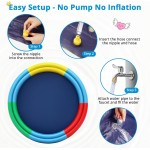 Splash Pad for Kids Toddlers, 78” Non-slip Sprinkler Splash Pad with Dual Sprayers, Large Splash Mat for Kids & Dogs, 360° Spray Outdoor Summer Water Toys for Backyard Lawn, Gifts for Boy Girl Ages 3+