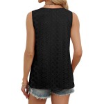WIHOLL Womens Tank Tops Loose Casual Summer Tops Eyelet V Neck Basic Sleeveless Shirts Trendy 2026