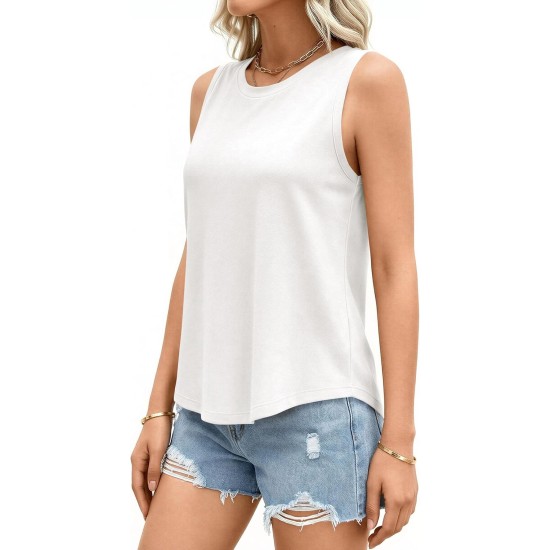 PRETTYGARDEN Sleeveless Tops for Women 2026 Summer Tank Tops Spring Fashion Casual Loose Fit Shirts Beach Vacation Clothes