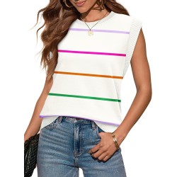 WIHOLL Tank Tops for Women Summer Lightweight Sweater Fashion Clothing Crew Neck T Shirts Cap Sleeve Business Casual Outfit
