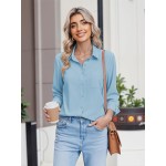 HOTOUCH Button Down Shirts for Women Long Sleeve Blouse Dressy Casual Business Work Tops with Pocket HOTOUCH Button Down Shirts for Women Long Sleeve Blouse Dressy Casual Business Work Tops with Pocket