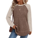 WIHOLL Long Sleeve Shirts for Women 2026 Fall Sweaters Lightweight Casual Tunic Tops Loose Fit Winter Clothing S-2XL