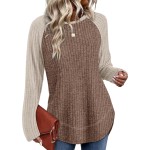 WIHOLL Long Sleeve Shirts for Women 2026 Fall Sweaters Lightweight Casual Tunic Tops Loose Fit Winter Clothing S-2XL