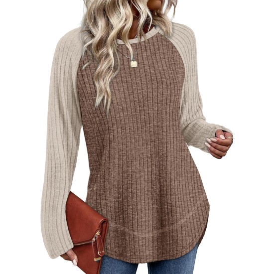 WIHOLL Long Sleeve Shirts for Women 2026 Fall Sweaters Lightweight Casual Tunic Tops Loose Fit Winter Clothing S-2XL